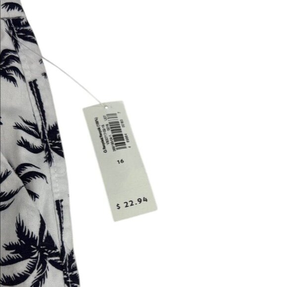 Old Navy Shorts Cotton White & Navy Palm Tree Women's Size 16 - Picture 6 of 9